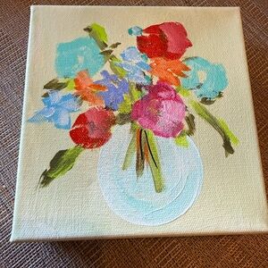 Floral Canvas Art with Vibrant Colors by Lana Lopez  6x6